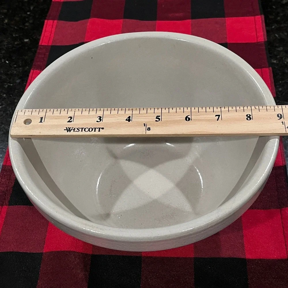 Robinson Ransbottom Stoneware Popcorn Bowl Blue Stripe #303 9